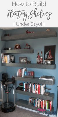 Learn how to build floating shelves. A step by step tutorial for a DIY home upgrade. www.keystoinspiration.com home projects on a budget || home diy || home upgrades #diyhome #diyproject #homedecor