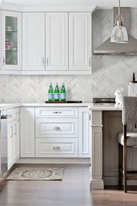 White Modern Marble Chevron Backsplash Tile | Backsplash.com