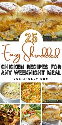 Discover the versatility of shredded chicken with these 25 Easy Recipes! From Southwest Chicken Wrap to Chicken Baked Ziti, find your next weeknight staple. #DinnerIdeas #ShreddedChicken #EasyRecipes