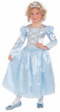 Blue Cinderella Princess Costume for Girls!  Includes Full Dress.  Tiara and necklace are not included.  Available in Medium for Child Sizes 8-10.  FAST SHIPPING! All items for sale are IN STOCK in the Atomic Costumes warehouse system.  Atomic Costumes only sells brand new, first quality costumes, ordered directly from the original manufacturer.  All costumes ordered before 3PM eastern time will ship the same day.  With our standard shipping, you