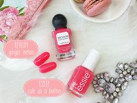 Revlon Parfumerie ginger melon vs. Essie cute as a button, comparisons, swatches, dupes