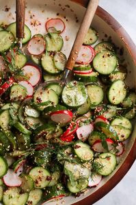 Cucumber Radish Sumac Salad - Something Nutritious