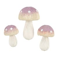 "Purchase the Purple Decorative Mushroom by Ashland®, 3ct. at Michaels. Brighten up your spring décor with these decorative mushroom accents. These cute purple-capped mushrooms can be added to a wreath or faux floral arrangements with other accents for a touch of fun. Brighten up your spring décor with these decorative mushroom accents. These cute purple-capped mushrooms can be added to a wreath or faux floral arrangements with other accents for a touch of fun. Details: Purple 5.71\" x 4.92\" x