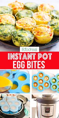 These Instant Pot Egg Bites make healthy breakfast on-the-go easy. They are copycat Starbucks sous vide egg bites with one main ingredient and same fluffy with no blender. Be ready to be blown away! You can make this Instant Pot egg bites recipe plain or add veggies and cheese. So good either way!