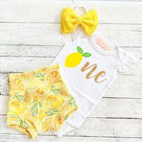 Baby Girl 1st Birthday Outfit Lemon First Birthday Bummies - Etsy