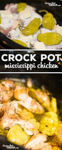 Crock Pot Mississippi Chicken Thighs: We took one of our favorite roast recipes and turned it into a delicious chicken dish! Perfect for an easy weeknight dinner or a great dish for company!