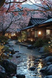 Dip into sakura bliss. Private onsen refuge. Dancing petals, steaming solace. Reconnect with nature's embrace. Japan's ultimate ryokan escape. Immerse in spring wellness.