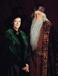 Minerva McGonagall & Albus Dumbledore, "Harry Potter". Not a romantic couple, but they made a powerful team.