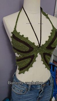 Crochet Butterfly top, 🦋 🦋 🦋 🦋 🦋 🦋 #crochettop #crochetbutterfly #crochetoutfit #explorepage #summer #summerclothesshopping