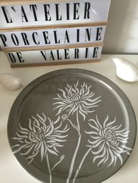 Agapanthes et Chrysanthèmes... - L'atelier porcelaine de Valérie