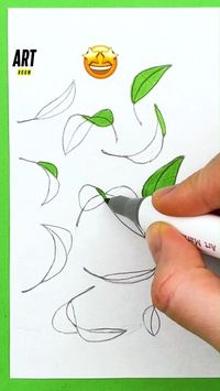 tuto / dessin / feuilles / diy / créatif / dessin /art / artroom / nature / fun / tutorial / idée