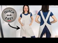 HOW TO sew a quick and easy cross back apron? (detailed step-by-step) - YouTube