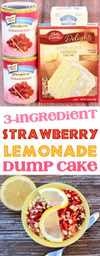 Strawberry Lemonade Dump Cake! {Just 3 Ingredients} - The Frugal Girls