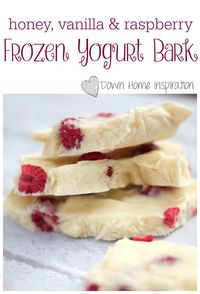 Honey, Vanilla and Raspberry Frozen Yogurt Bark - Down Home Inspiration