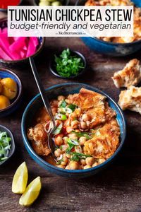 Lablabi is a hearty North African stew full of warm flavors and loads of texture. Prepare this vegetarian Tunisian Chickpea Stew for breakfast, lunch, or dinner!