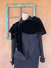 Vintage 1950s Black Wool Gabardine Suit W Velvet Cape 2 PC W25 - Etsy