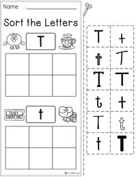 Letter of the Week T is perfect for the beginning of the year in preschool or kindergarten. Students will develop their phonics, reading, handwriting, and fine motor skills. There are 20 pages of activities and worksheets to help teach the letter T.  Kindergarten | First Grade | Morning Work