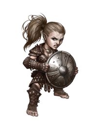 Female Halfling Brawler - Pathfinder PFRPG DND D&D d20 fantasy