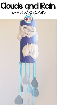 Rain Cloud Windsock Weather Craft is a great addition to your weather science unit this spring. This art activity is perfect for preschool and elementary