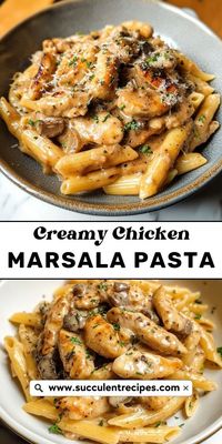 Classic Chicken Marsala meets creamy pasta in this irresistible, flavor-packed recipe everyone will love!