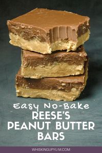 The best peanut butter bars- creamy peanut butter and smooth chocolate. It is such a quick and easy no-bake dessert! | Peanut butter bars no bake | Reeses Peanut Butter Bars | Peanut butter bars with graham crackers | Easy dessert | Peanut butter bars recipe | No-bake desserts | dessert recipes