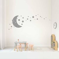 Stars and Moon Wall Decals - Nursery Decor, Stars and Moon Decal, Celestial Decal, bedroom decal, Stars, Moon