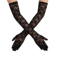 Return Policy Fast Delivery Trusted seller Lusofie 1 pair Lace Gloves Women Long Elegant Tea Party Gloves Engagement Dress Dance Cocktail Party Opera Mittens Gloves Product Description 【Design】This patterned lace glove adopts a retro 1920s design with elegant colors, showing a strong nostalgic style. The long glove design increases the elegance of wearing and is suitable for various formal occasions. 【Material】The main material of Halloween gloves is double lace, which is soft, comfortable and breathable. The delicate craftsmanship and elegant pattern of the lace add a luxurious feel to the gloves. The lace material and exquisite craftsmanship of the gloves make them a highlight of the outfit. 【Size】The size of the fashion gloves is 54cm/21.25 inches, which fits most adult women’s wrist si