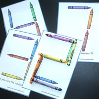 Building Numbers with Crayons STEM Task Cards for Kids