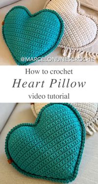 Crochet Heart Pillow: Crafting Love in Every Stitch - CrochetBeja