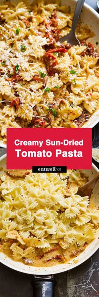 Creamy Sun-Dried Tomato Pasta - #pasta #recipe #eatwell101 - This creamy sun-dried tomato pasta will leave you feeling satisfied and happy with its hearty flavors. - #recipe by #eatwell101®