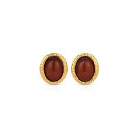 Heaven Mayhem Beverly Brown Earrings - our latest vintage-inspired earrings with 18k gold plating and rich brown enamel.