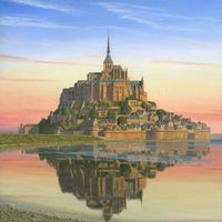 size: 12x12in Art Print: Mont Saint Michel Morn by Richard Harpum :