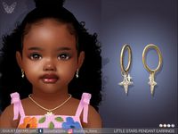 The Sims Resource - Little Stars Pendant Earrings For Toddlers