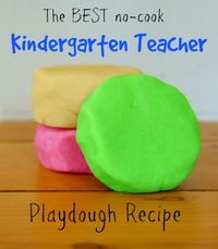 Kindergarten teacher playdough recipe! This is the best no-cook playdough recipe ever. 3 minutes to make and keeps for 6 MONTHS!