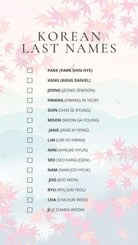 Explore a collection of unique Korean last names with our "Printable List of Unique Last Names (Korean)." This printable resource offers a diverse selection of distinct last names, perfect for adding authenticity to your characters, stories, or projects. From traditional to modern options, find the perfect surname to suit your needs. Enhance your Korean-inspired creations with these authentic last names. #KoreanLastNames #UniqueNames #CharacterInspiration #PrintableLists