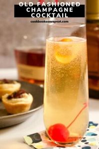 A classic old-fashioned Champagne cocktail made for the most festive night of the year! Say cheers with bourbon, orange liquor and bubbly Champagne.