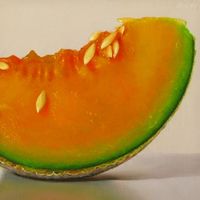 Cantaloupe, painting by artist Oriana Kacicek