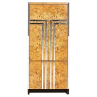 Pace Burl Wood and Chrome Armoire Cabinet, Italy, 1970 For Sale at 1stDibs