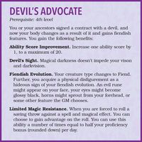 Devil's Advocate - Feat

To go along with the theme of fiends, here is a feat that partially turns you into one! So, if you don't want that you better read even the fine print of the documents you sign!

Art by Midjourney

#dnd #dungeonsanddragons #5e #homebrew #art #feat #devil #contract