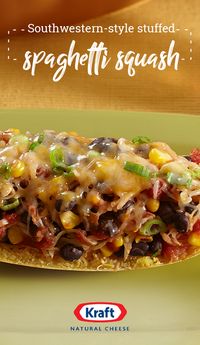 Southwestern-Style Stuffed Spaghetti Squash – Try Southwestern-Style Stuffed Spaghetti Squash if you are looking for a pasta alternative. Southwestern Stuffed Spaghetti Squash is filled with flavor.