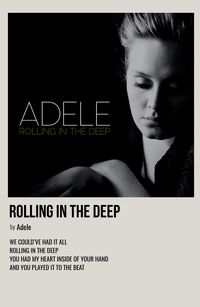 minimal polaroid song poster for rolling in the deep by adele