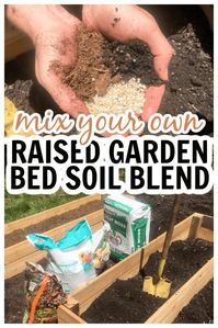 Don't but the premixed bags of raised garden bed soil! Save money and grow healthier plants by mixing up ingredients you can buy at any home improvement store.