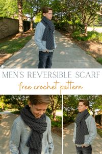 Looking for the perfect crochet scarf for men? Let's make a handsome reversible scarf using this free crochet pattern!