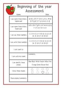 Assessment Preschool/Start of schooling by Little-Learners | TPT