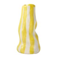 Bright Yellow Candy Stripe Vase