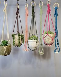 Simple No Tassel Macrame Plant Hanger Boho Plant Hanger - Etsy