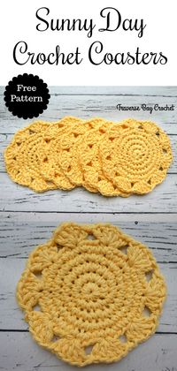 Sunny Day Crochet Coaster -