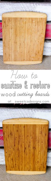 How to sterilize and restore a wood cutting board- This is SUCH great information, and so easy to do! Only takes five minutes active time and under an hour with drying!