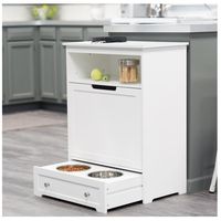 Pet Feeder Station Storage Cabinet Product Description: This dog food storage cabinet is not only great for storing pet supplies but also makes a great addit