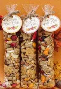 FALL TRAIL MIX  Caramel Bits Fall Candy Corn Peanuts Brown Sugar Quaker Squares Fall M&M’s Dehydrated Apples Peanut Butter Chip Life Cereal